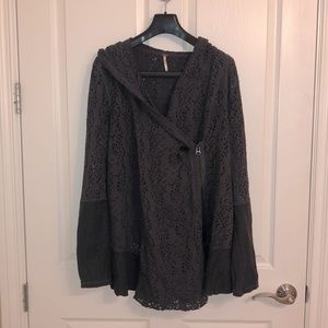 Free People Hooded Zip Sweater